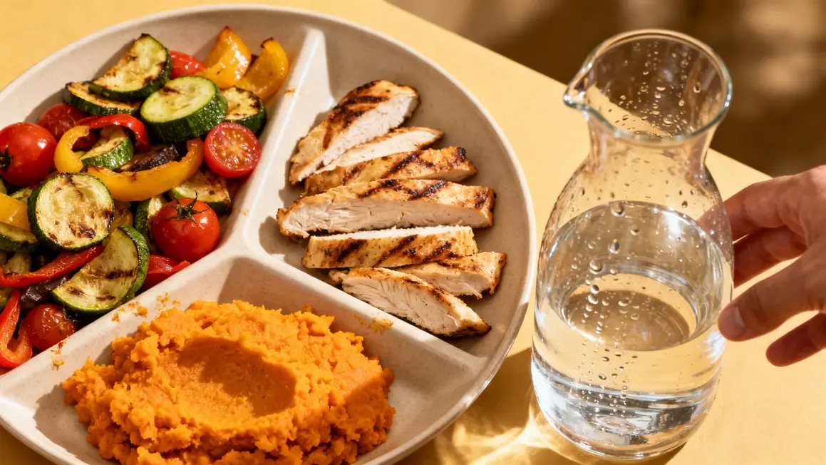 Assiette équilibrée perte de poids repas