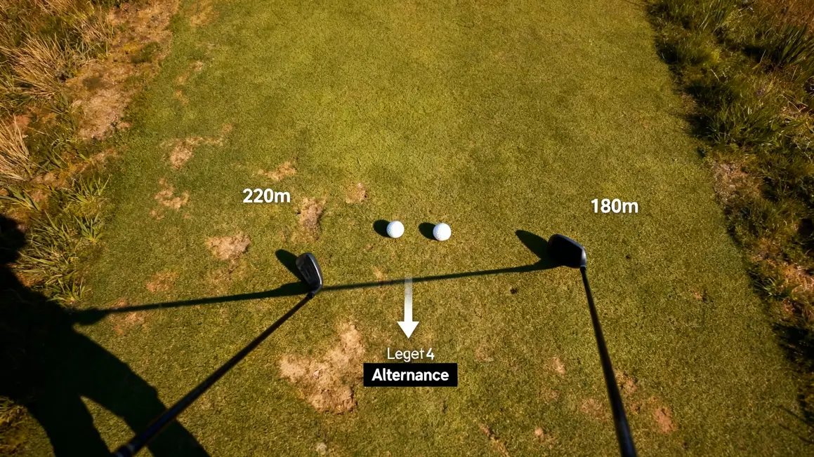 Deroulement trou greensome, balles alternance, vue fairway