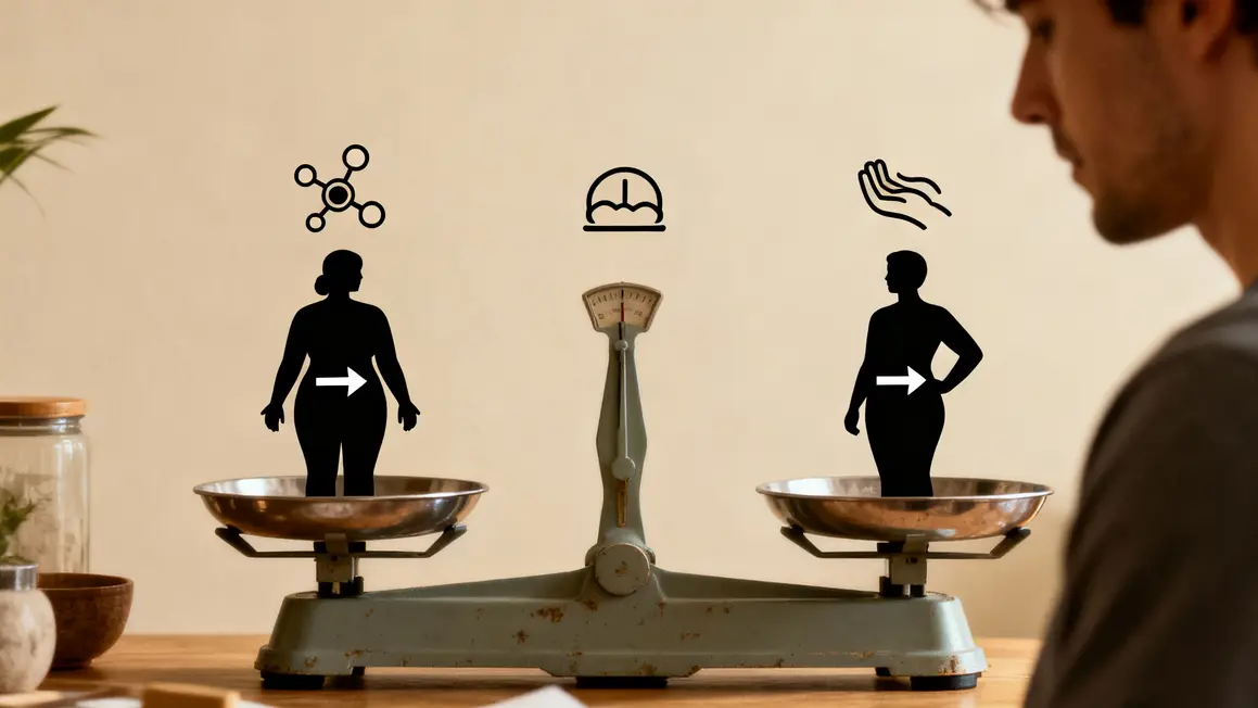 illustration balance hormones sommeil stress masse grasse