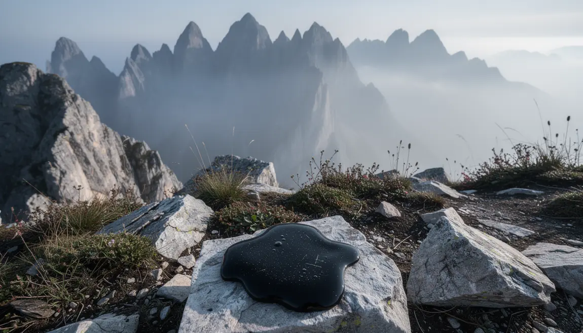 panorama montagnes escarpées shilajit résine noire