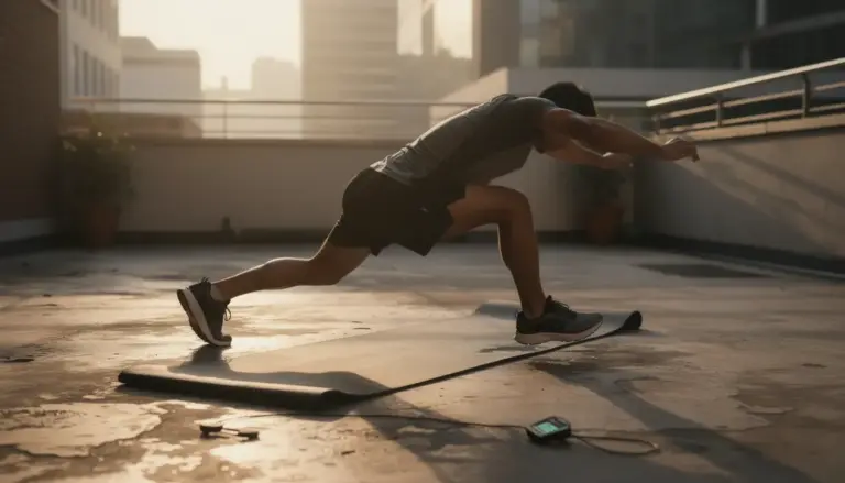 WOD poids de corps burpee en extérieur matin urbain