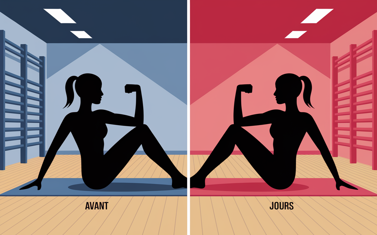 comparaison avant apres 100 abdos par jour