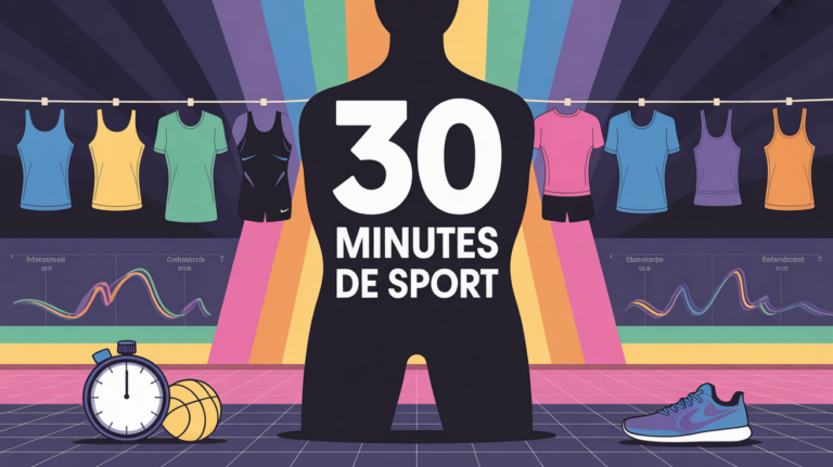 30 minutes de sport par jour avant/apres gros plan silhouette dynamique