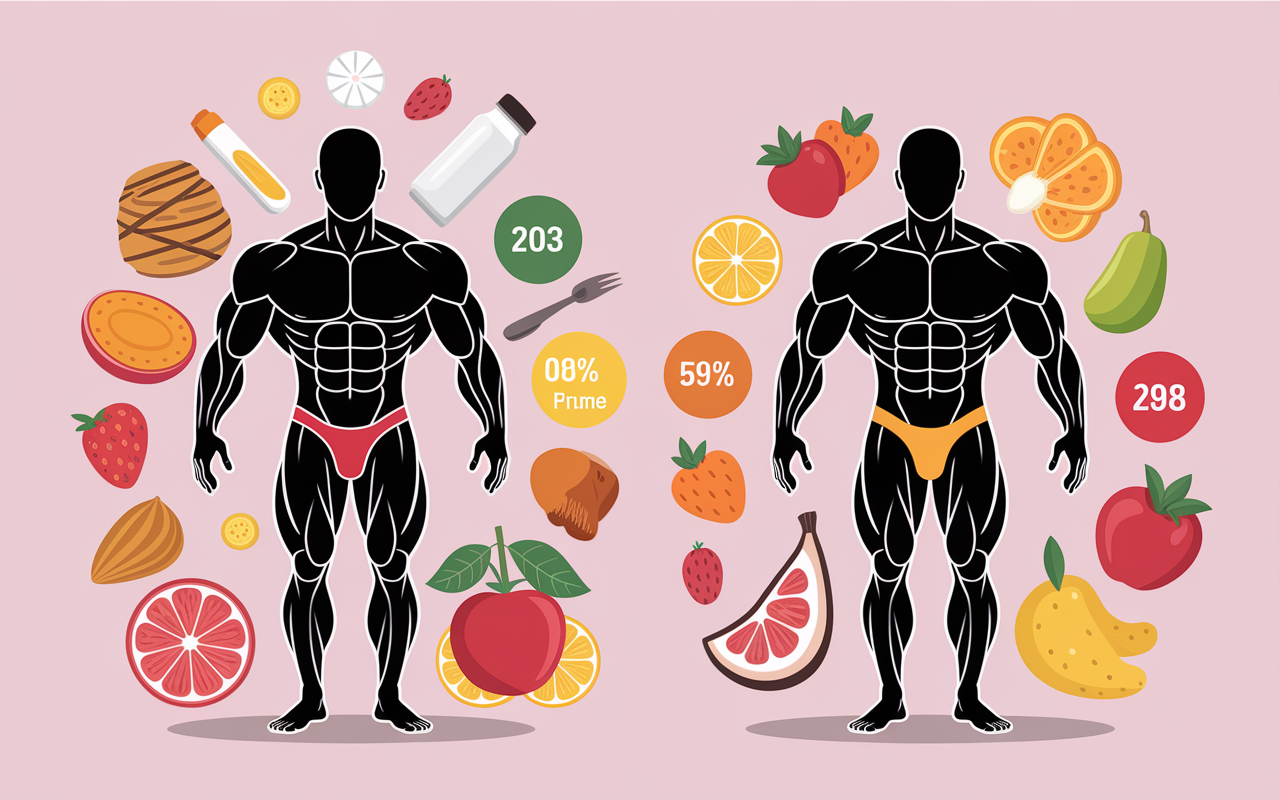 Différence de muscles entre aliments mauvais pour les muscles et fruits protéinés