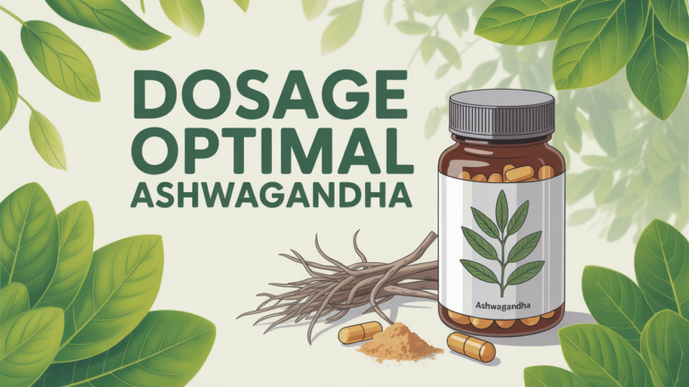 ashwagandha dosage par jour illustration flacon gelules poudre