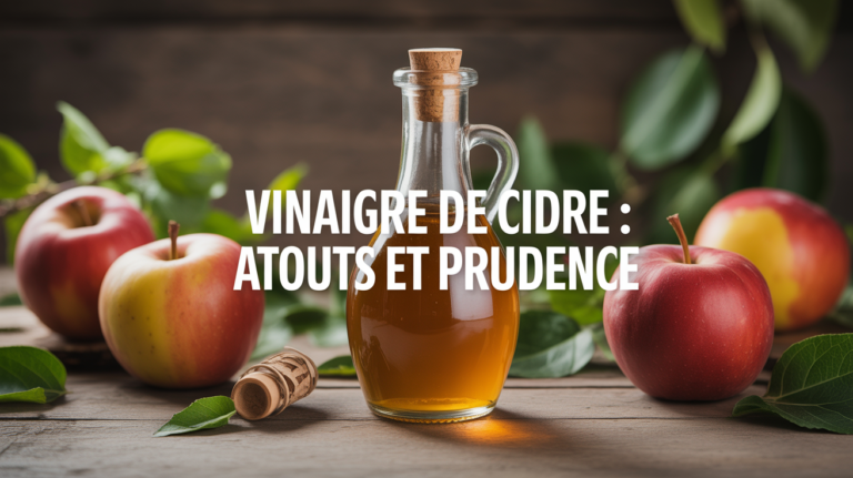 bouteille de vinaigre de cidre pommes atouts prudence