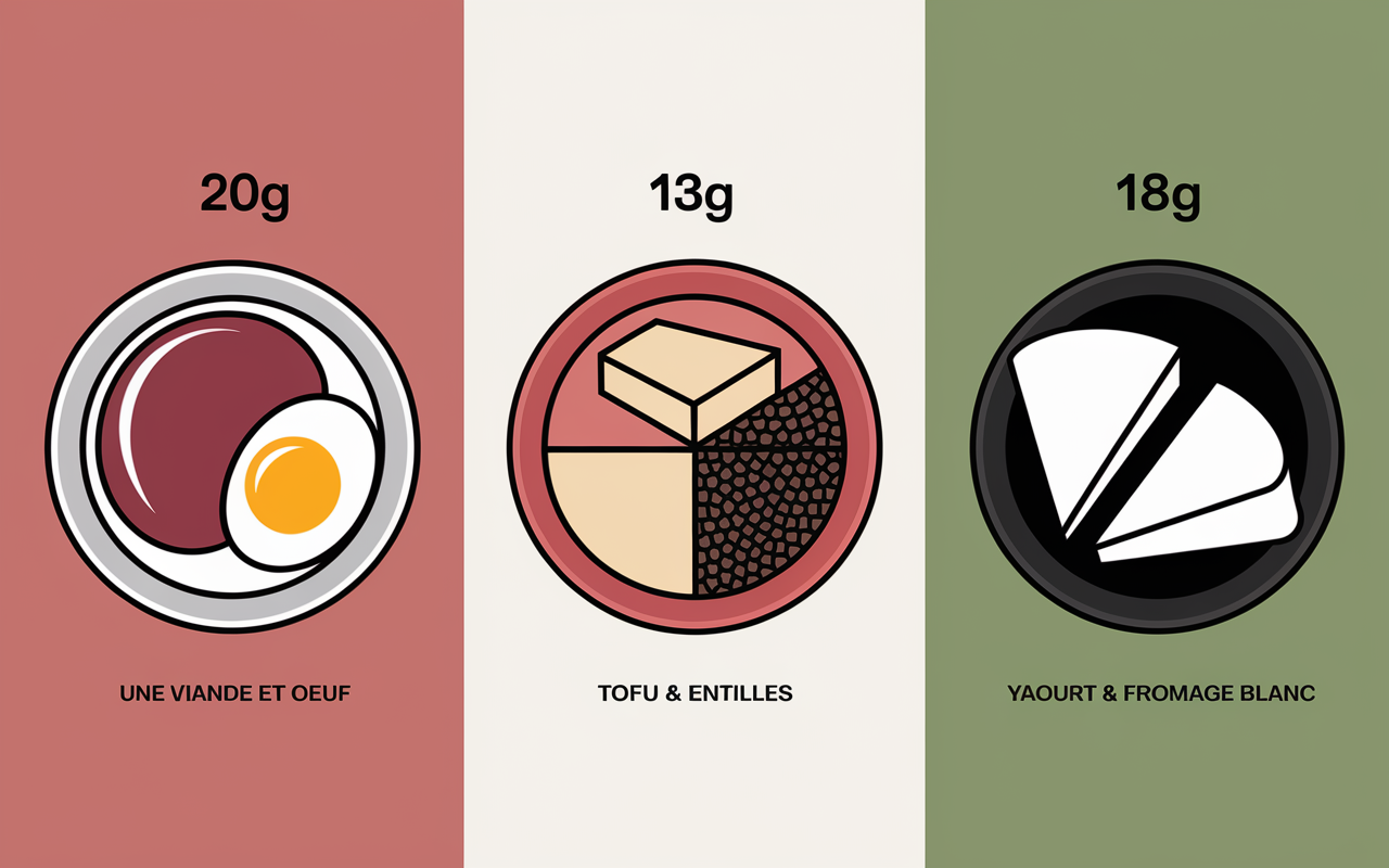 assiettes groupees comparaisons, calcul proteine par aliment