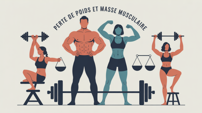 fonte musculaire et perte de poids concept hommes femmes musclés avec haltères
