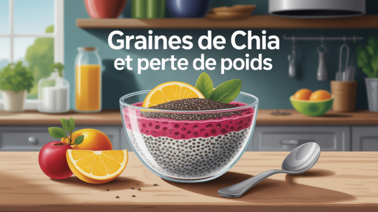 Bol de pudding graine de chia perte de poids avec fruits frais
