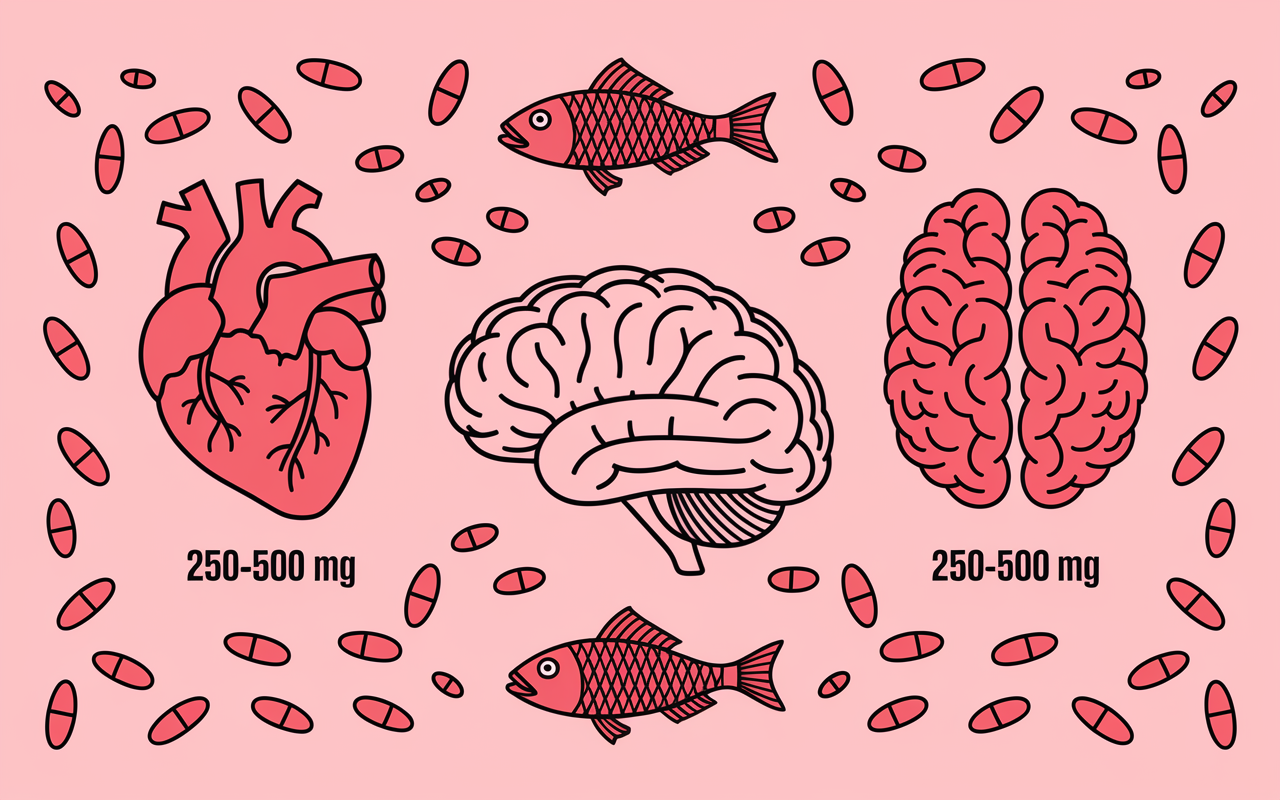 illustration huile de poisson bienfaits cœur cerveau articulations
