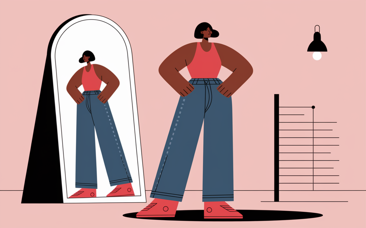 personne miroir jean ample je ne perds pas de poids mais je m affine