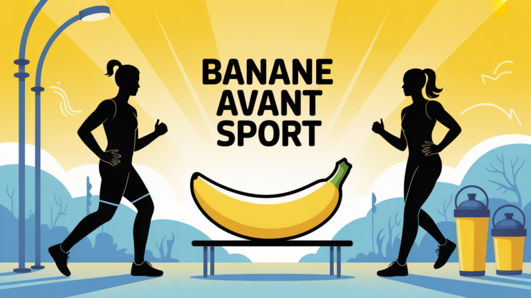 illustration manger une banane avant le sport silhouettes sportives
