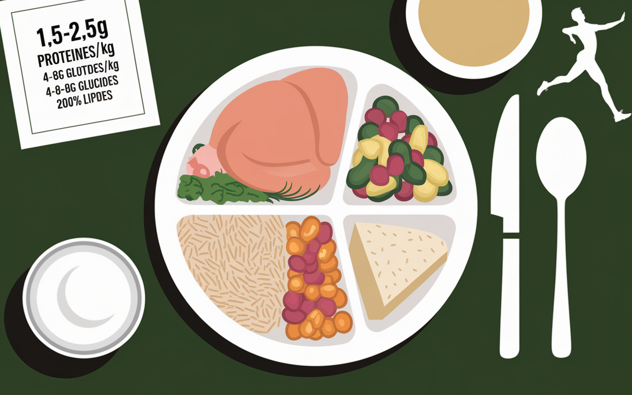 exemple assiette portions nutrition pour la musculation