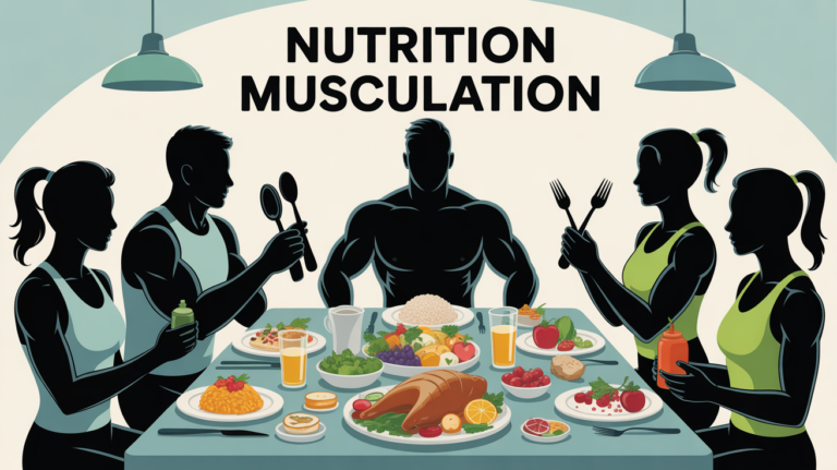 silhouettes sportifs table alimentation nutrition pour la musculation