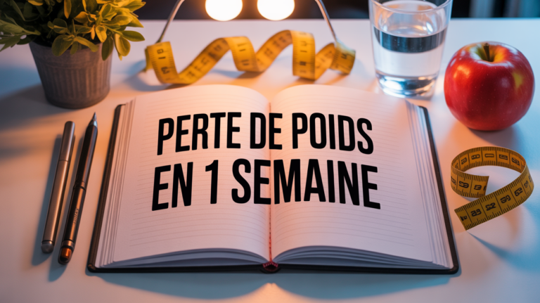 Carnet perte de poids 1 semaine sur table