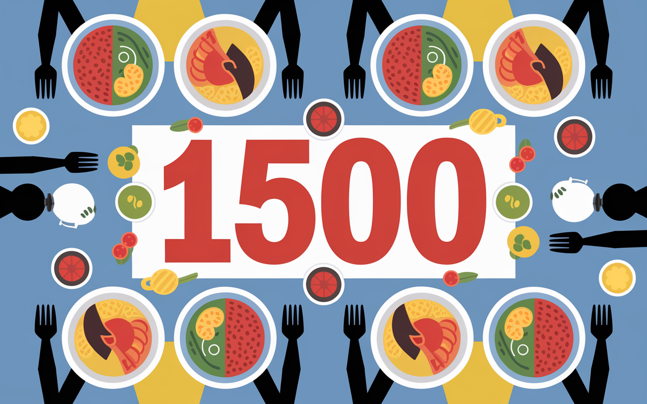 Plateau repas sain 1500 calories par jour