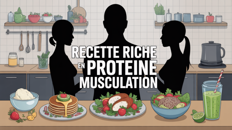 recette riche en proteine musculation, plats variés et haltères