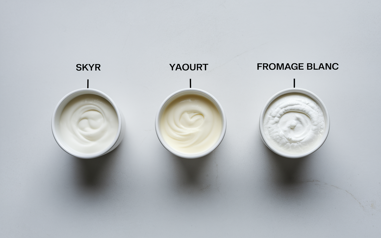 c est quoi le skyr versus yaourt fromage blanc trio bols