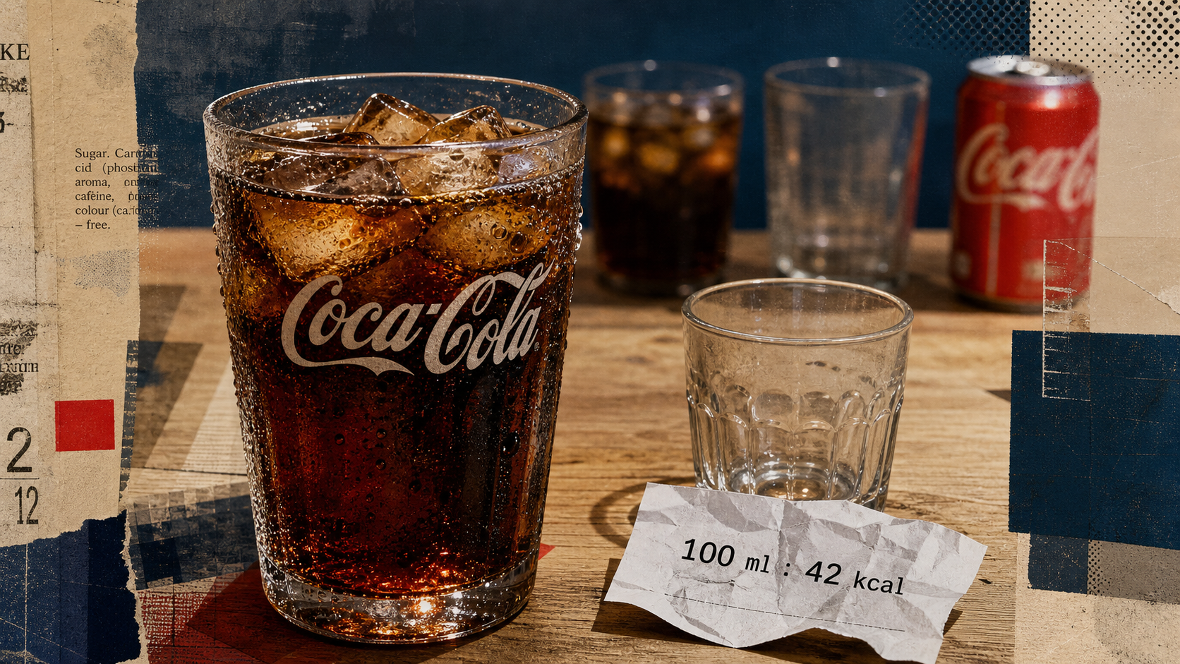 calorie coca 100ml : 42 kcal sur verre de Coca