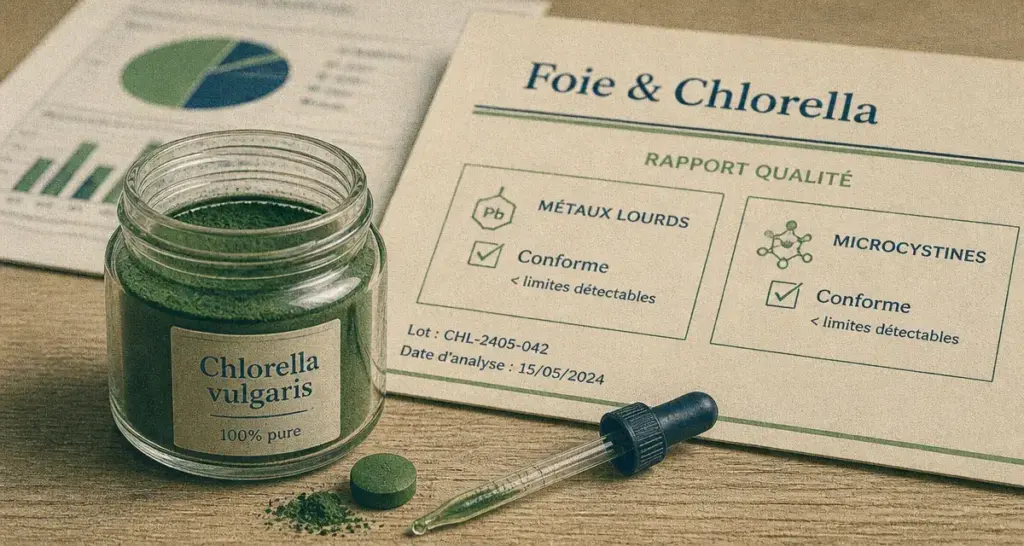 Chlorella danger pour le foie : métaux lourds et microcystines