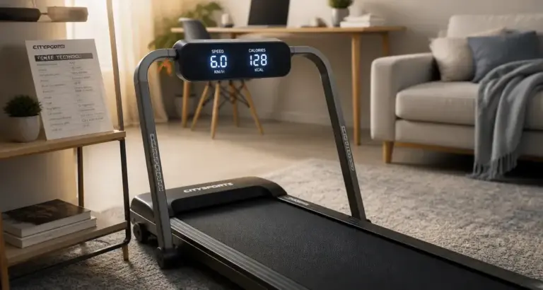 Citysports tapis de course 1400W, écran LED et 12 km/h