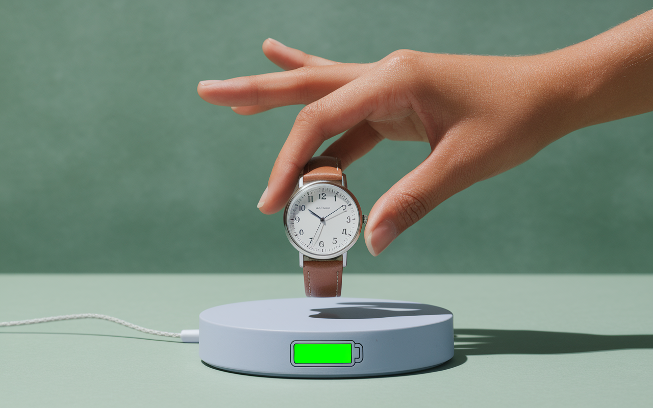 comment charger une montre connectée sur socle magnétique