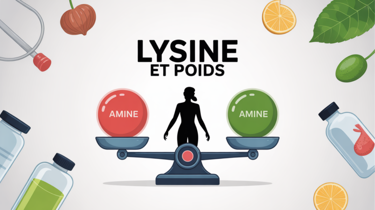 illustration la lysine fait elle grossir avec balance et silhouette