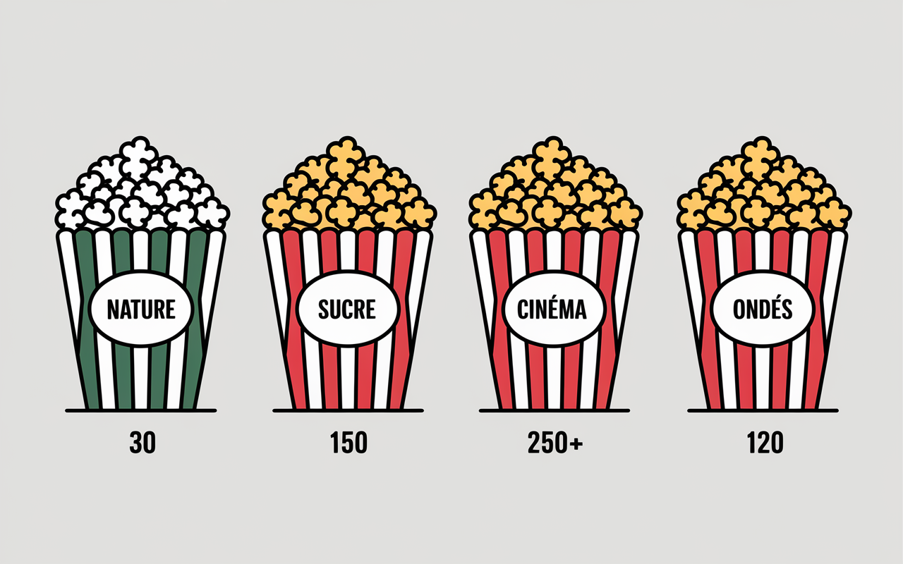 tableau calories types pop corn le pop corn fait il grossir