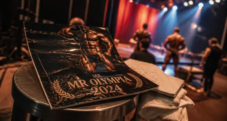 Mr Olympia 2024 classic physique backstage, affiche “Mr Olympia 2024” à Las Vegas Convention Center