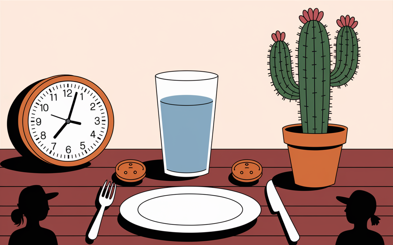 nopal avant ou apres le repas horloge illustration