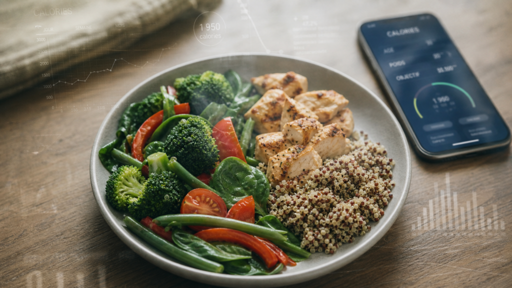 Nutrition perdre du poids : assiette équilibrée et déficit calorique modéré
