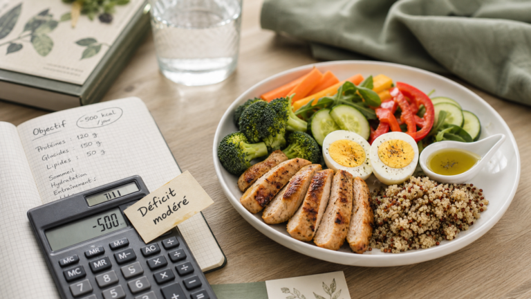 Nutrition perdre du poids : assiette équilibrée et déficit calorique modéré