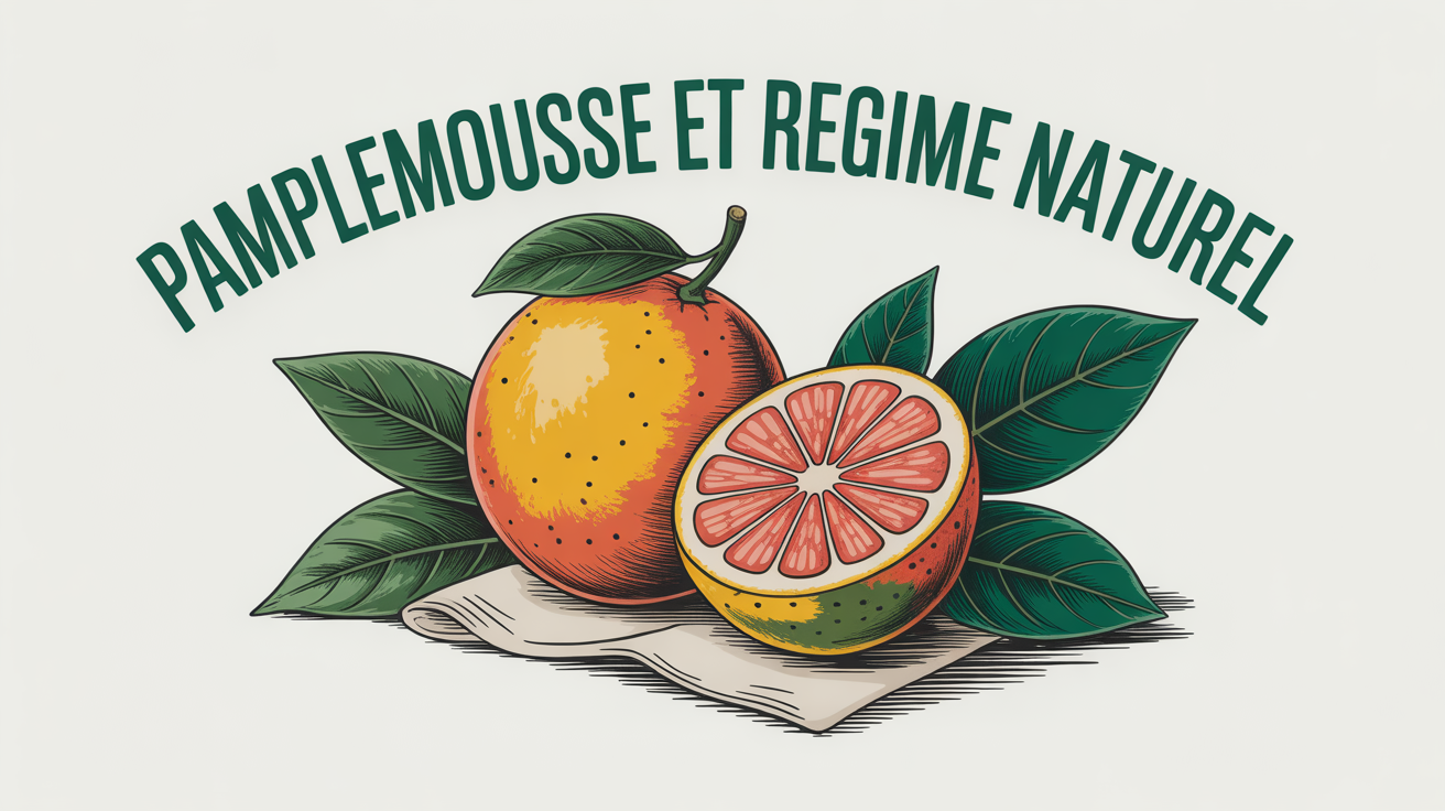 Visuel pamplemousse pour le regime sur nappe blanche avec titre