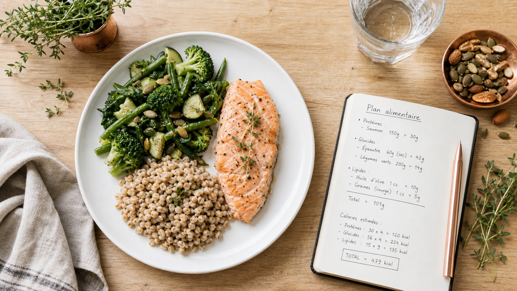 Plan alimentaire pour perte de poids avec 30 végétaux par semaine et assiette équilibrée