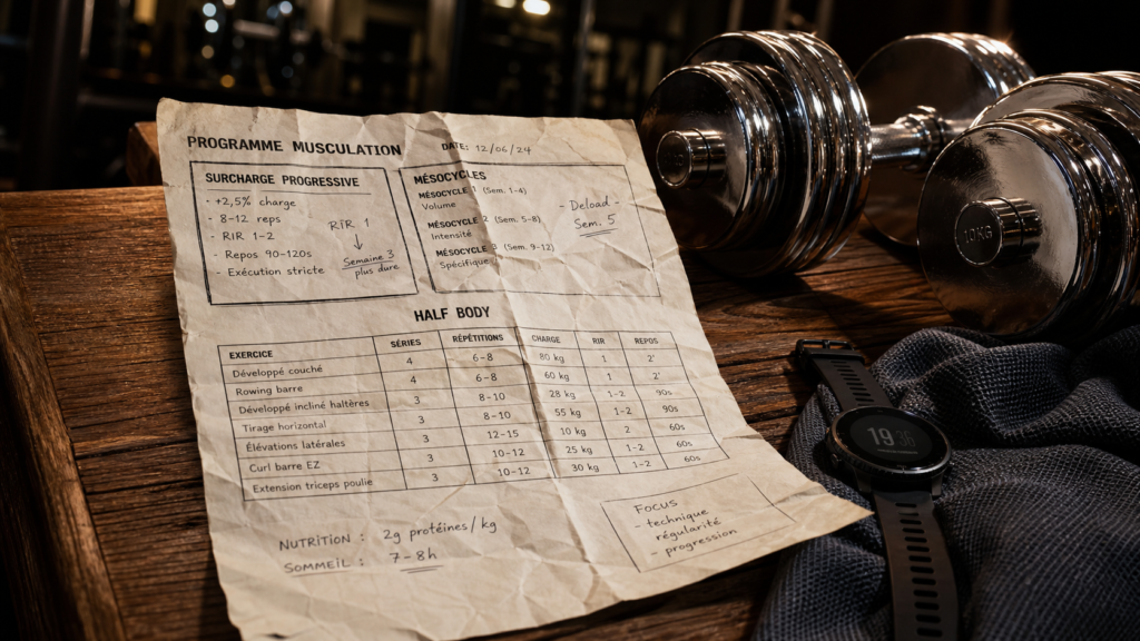 Programme musculation : 4 formats pour briser la stagnation au banc, haltères et plan d’entraînement