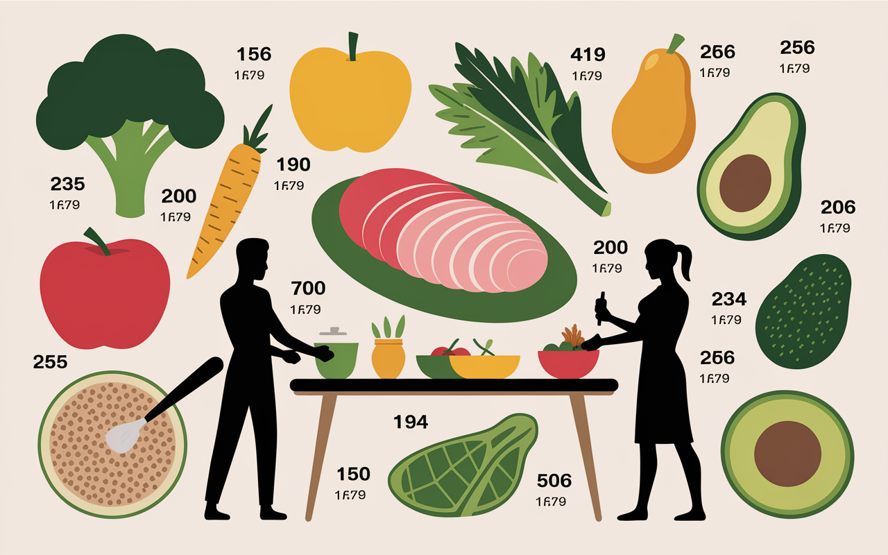 table avec aliments et calories pour perdre du poids