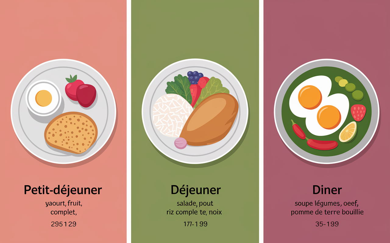 quoi manger en regime repas types journee