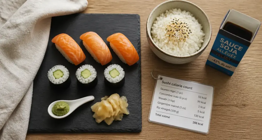Sushi calorie count : plateau de sushi et calories