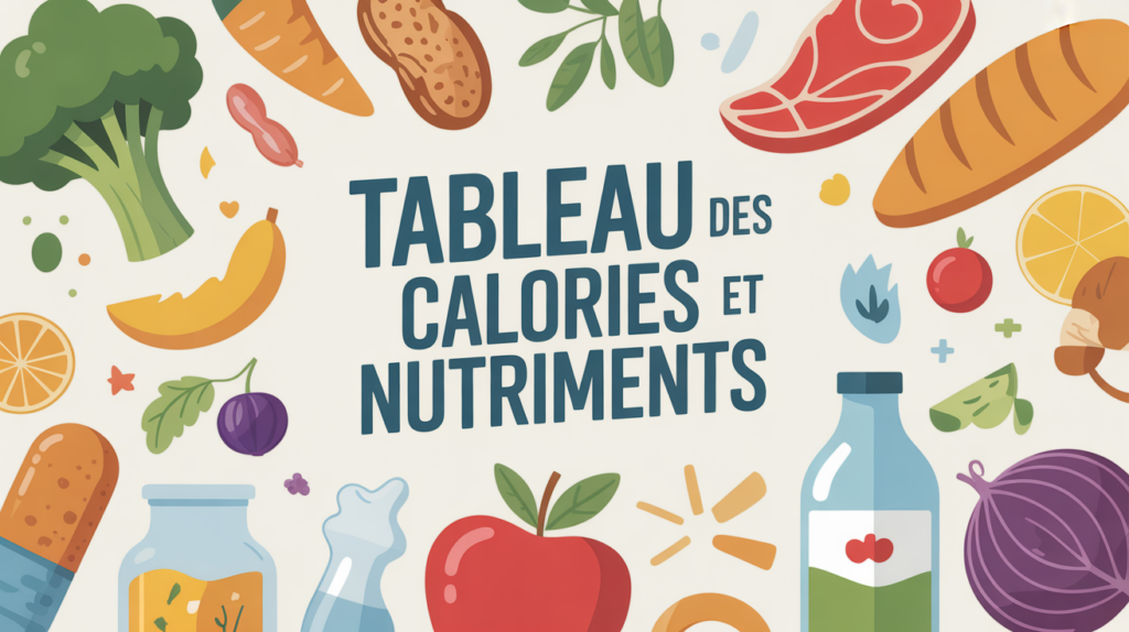 tableau des aliments avec calories et nutriments