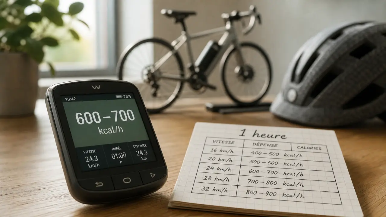 1h de vélo calorie : kcal/h selon poids et terrain
