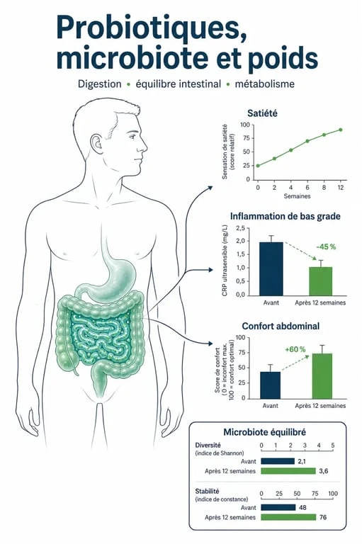 Probiotiques pour maigrir : illustration du lien entre microbiote intestinal, digestion et perte de poids