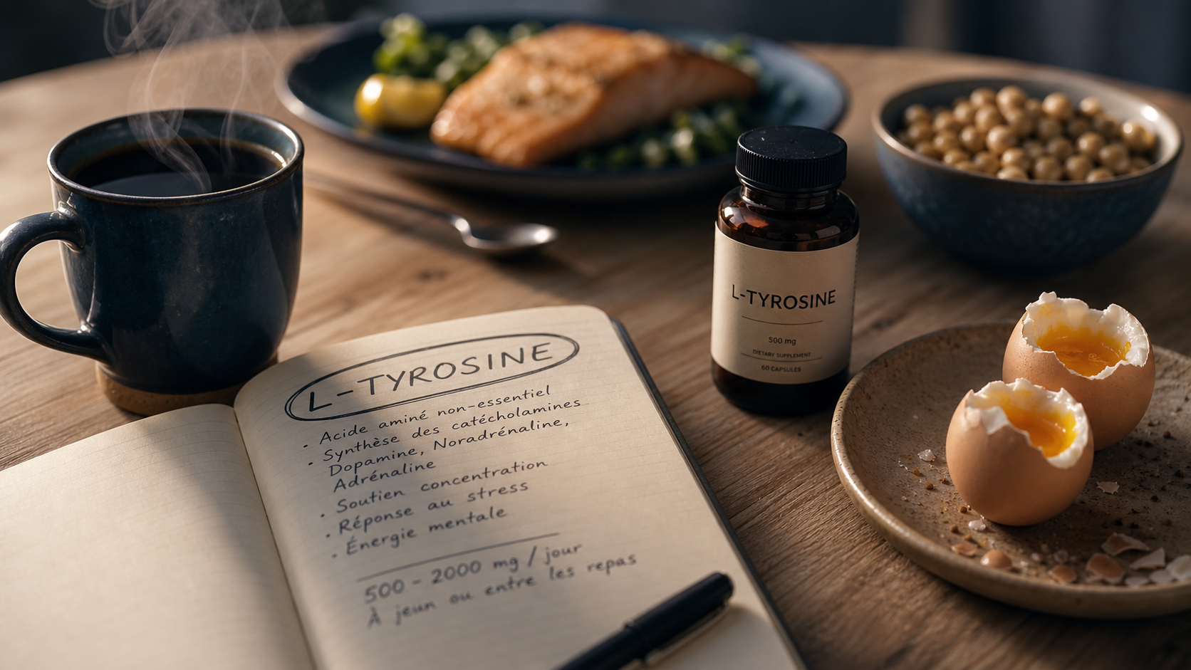 L tyrosine et perte de poids : supplément sur table