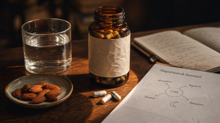 Magnésium et sommeil : capsules et eau, guide de cure