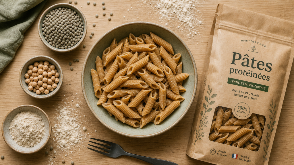 Pates proteine aux lentilles, pois chiches et soja