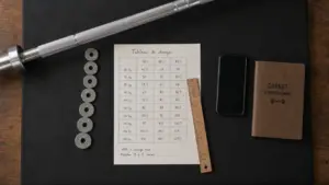 Tableau charges musculation pour force, prise de masse et endurance