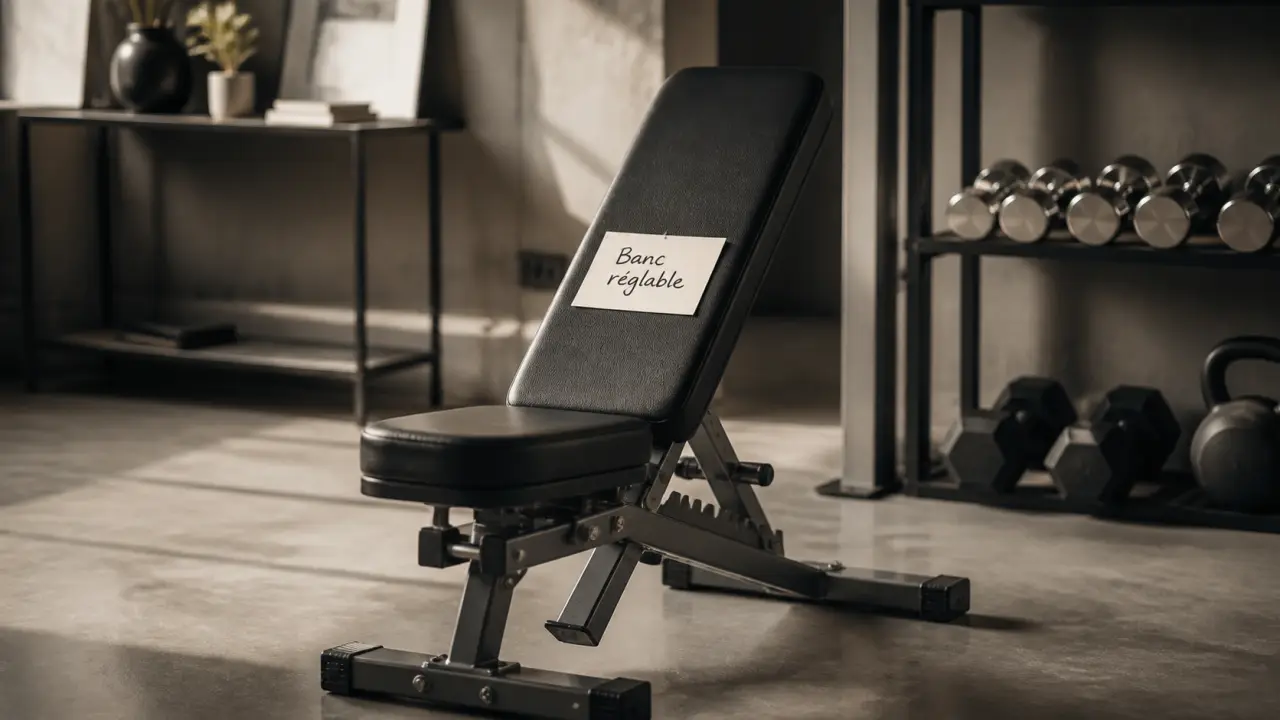 Banc de musculation intersport réglable, noir et gris