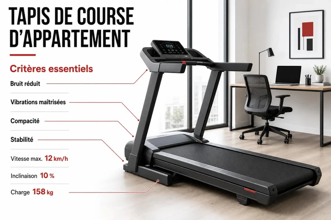 Tapis de course en appartement : critères de choix pour le bruit, la compacité et la stabilité