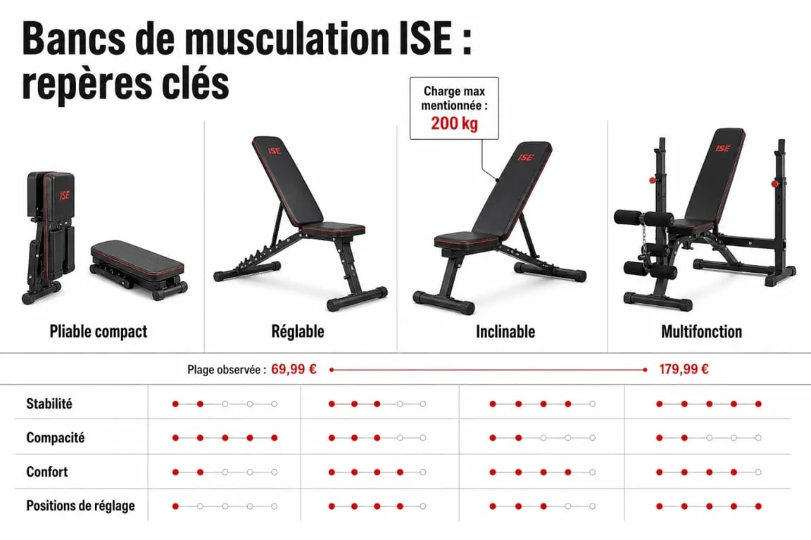 Comparatif du banc de musculation ise selon l’usage, le prix et la stabilité