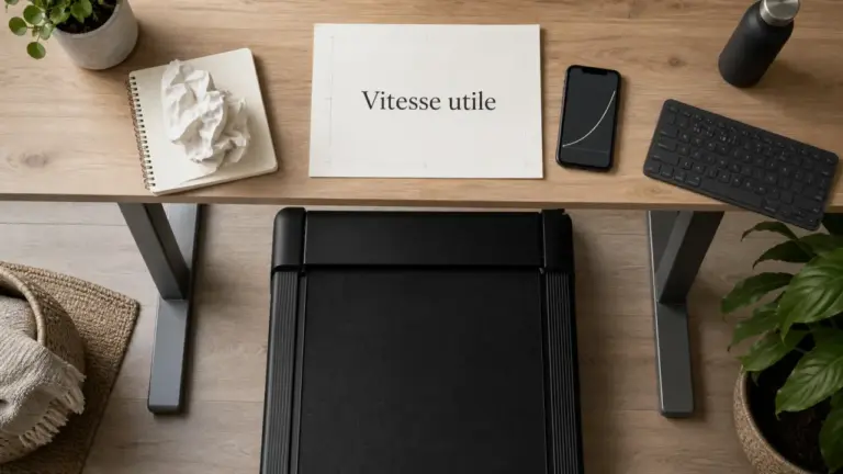 Tapis de course bureau silencieux sous un bureau assis-debout