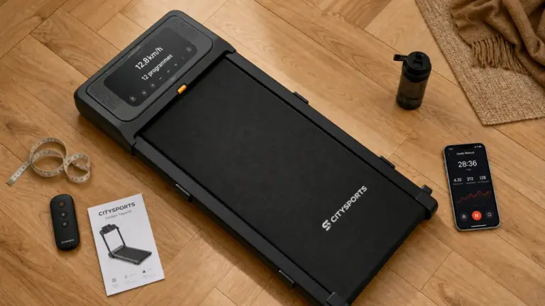 tapis de course ise pliable, 12,8 km/h, 12 programmes pour la maison